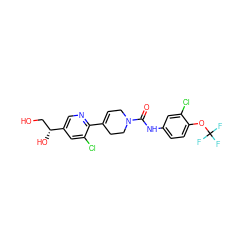 O=C(Nc1ccc(OC(F)(F)F)c(Cl)c1)N1CC=C(c2ncc([C@H](O)CO)cc2Cl)CC1 ZINC000141050942