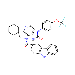 O=C(Nc1ccc(OC(F)(F)F)cc1)N[C@@]1(C(=O)NCC2(c3ccccn3)CCCCC2)CCc2[nH]c3ccccc3c2C1 ZINC000026832300