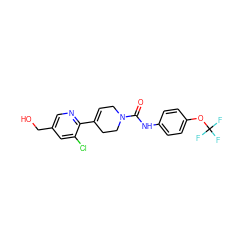 O=C(Nc1ccc(OC(F)(F)F)cc1)N1CC=C(c2ncc(CO)cc2Cl)CC1 ZINC000141060557