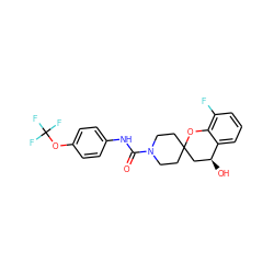 O=C(Nc1ccc(OC(F)(F)F)cc1)N1CCC2(CC1)C[C@H](O)c1cccc(F)c1O2 ZINC000068246541