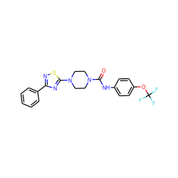 O=C(Nc1ccc(OC(F)(F)F)cc1)N1CCN(c2nc(-c3ccccc3)ns2)CC1 ZINC000001028142