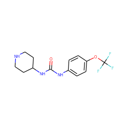 O=C(Nc1ccc(OC(F)(F)F)cc1)NC1CCNCC1 ZINC000096170084