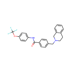 O=C(Nc1ccc(OC(F)(F)F)cc1)c1ccc(CN2CCc3ccccc3C2)cc1 ZINC000066129434