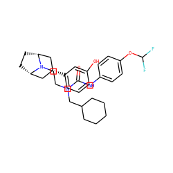 O=C(Nc1ccc(OC(F)F)cc1)N(CCN1[C@H]2CC[C@@H]1C[C@H](c1cccc(O)c1)C2)CC1CCCCC1 ZINC000117303993