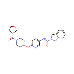 O=C(Nc1ccc(OC2CCN(C(=O)[C@@H]3CCOC3)CC2)nc1)N1Cc2ccccc2C1 ZINC000166771744