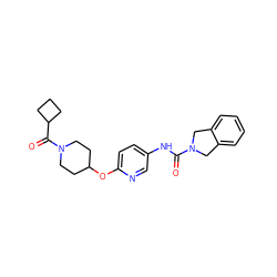 O=C(Nc1ccc(OC2CCN(C(=O)C3CCC3)CC2)nc1)N1Cc2ccccc2C1 ZINC000167394507