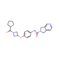 O=C(Nc1ccc(OC2CN(C(=O)C3CCCC3)C2)cc1)N1Cc2ccncc2C1 ZINC000166771230