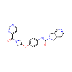 O=C(Nc1ccc(OC2CN(C(=O)c3ccncn3)C2)cc1)N1Cc2ccncc2C1 ZINC000166977648