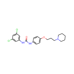 O=C(Nc1ccc(OCCCN2CCCCC2)cc1)Nc1cc(Cl)cc(Cl)c1 ZINC000096270465