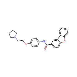 O=C(Nc1ccc(OCCN2CCCC2)cc1)c1ccc2oc3ccccc3c2c1 ZINC000040567482