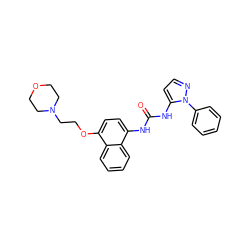 O=C(Nc1ccc(OCCN2CCOCC2)c2ccccc12)Nc1ccnn1-c1ccccc1 ZINC000013538860