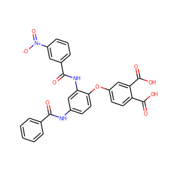 O=C(Nc1ccc(Oc2ccc(C(=O)O)c(C(=O)O)c2)c(NC(=O)c2cccc([N+](=O)[O-])c2)c1)c1ccccc1 ZINC000027104882