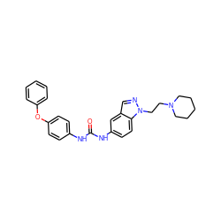O=C(Nc1ccc(Oc2ccccc2)cc1)Nc1ccc2c(cnn2CCN2CCCCC2)c1 ZINC000013685198