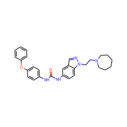 O=C(Nc1ccc(Oc2ccccc2)cc1)Nc1ccc2c(cnn2CCN2CCCCCC2)c1 ZINC000013685201