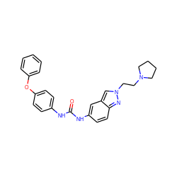 O=C(Nc1ccc(Oc2ccccc2)cc1)Nc1ccc2nn(CCN3CCCC3)cc2c1 ZINC000013685205