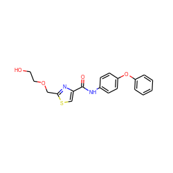 O=C(Nc1ccc(Oc2ccccc2)cc1)c1csc(COCCO)n1 ZINC000061907624