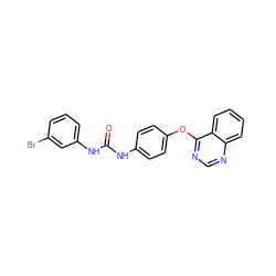 O=C(Nc1ccc(Oc2ncnc3ccccc23)cc1)Nc1cccc(Br)c1 ZINC000473145189