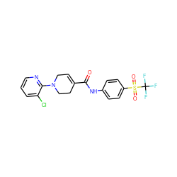 O=C(Nc1ccc(S(=O)(=O)C(F)(F)F)cc1)C1=CCN(c2ncccc2Cl)CC1 ZINC000042889456