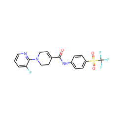 O=C(Nc1ccc(S(=O)(=O)C(F)(F)F)cc1)C1=CCN(c2ncccc2F)CC1 ZINC000045498074