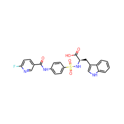 O=C(Nc1ccc(S(=O)(=O)N[C@H](Cc2c[nH]c3ccccc23)C(=O)O)cc1)c1ccc(F)nc1 ZINC000096923536