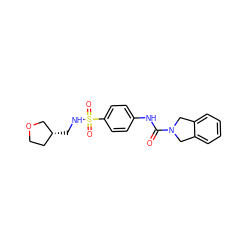 O=C(Nc1ccc(S(=O)(=O)NC[C@@H]2CCOC2)cc1)N1Cc2ccccc2C1 ZINC000166825846