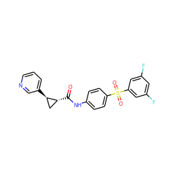 O=C(Nc1ccc(S(=O)(=O)c2cc(F)cc(F)c2)cc1)[C@@H]1C[C@H]1c1cccnc1 ZINC000103241064