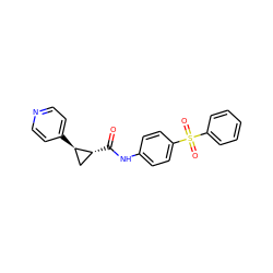 O=C(Nc1ccc(S(=O)(=O)c2ccccc2)cc1)[C@@H]1C[C@H]1c1ccncc1 ZINC000103241115