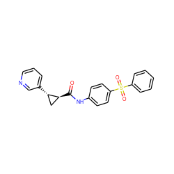 O=C(Nc1ccc(S(=O)(=O)c2ccccc2)cc1)[C@H]1C[C@@H]1c1cccnc1 ZINC000095920882