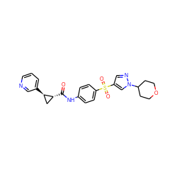 O=C(Nc1ccc(S(=O)(=O)c2cnn(C3CCOCC3)c2)cc1)[C@@H]1C[C@H]1c1cccnc1 ZINC000103241033