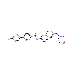 O=C(Nc1ccc2c(c1)CCC(CN1CCOCC1)=C2)c1ccc(-c2ccc(Cl)cc2)cc1 ZINC000072116504