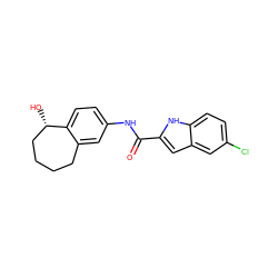 O=C(Nc1ccc2c(c1)CCCC[C@@H]2O)c1cc2cc(Cl)ccc2[nH]1 ZINC000040380576