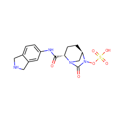 O=C(Nc1ccc2c(c1)CNC2)[C@@H]1CC[C@@H]2CN1C(=O)N2OS(=O)(=O)O ZINC000096168618