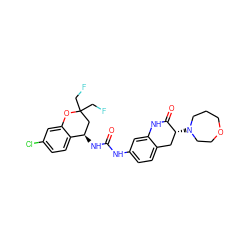 O=C(Nc1ccc2c(c1)NC(=O)[C@H](N1CCCOCC1)C2)N[C@@H]1CC(CF)(CF)Oc2cc(Cl)ccc21 ZINC000143522771