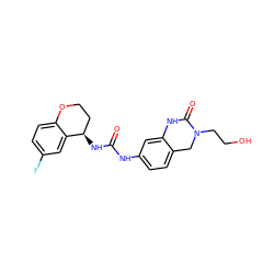 O=C(Nc1ccc2c(c1)NC(=O)N(CCO)C2)N[C@@H]1CCOc2ccc(F)cc21 ZINC000144412763