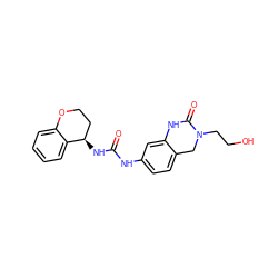 O=C(Nc1ccc2c(c1)NC(=O)N(CCO)C2)N[C@@H]1CCOc2ccccc21 ZINC000143644208