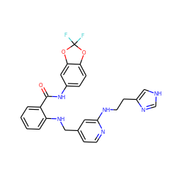 O=C(Nc1ccc2c(c1)OC(F)(F)O2)c1ccccc1NCc1ccnc(NCCc2c[nH]cn2)c1 ZINC000028951815