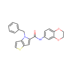 O=C(Nc1ccc2c(c1)OCCO2)c1cc2sccc2n1Cc1ccccc1 ZINC000004970918