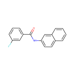 O=C(Nc1ccc2ccccc2c1)c1cccc(F)c1 ZINC000000258800