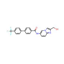 O=C(Nc1ccc2nc(CO)cn2c1)c1ccc(-c2ccc(C(F)(F)F)cc2)cc1 ZINC000043068422