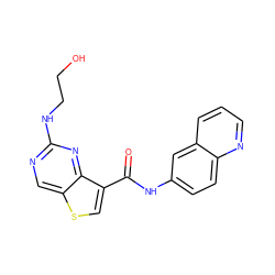 O=C(Nc1ccc2ncccc2c1)c1csc2cnc(NCCO)nc12 ZINC000113652645