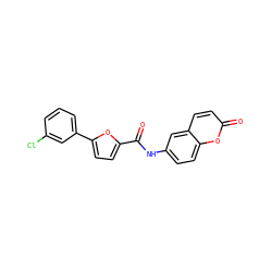 O=C(Nc1ccc2oc(=O)ccc2c1)c1ccc(-c2cccc(Cl)c2)o1 ZINC000002211403