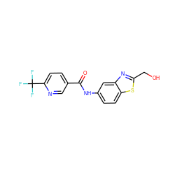 O=C(Nc1ccc2sc(CO)nc2c1)c1ccc(C(F)(F)F)nc1 ZINC000035825556