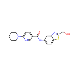 O=C(Nc1ccc2sc(CO)nc2c1)c1ccc(N2CCCCC2)nc1 ZINC000035858913