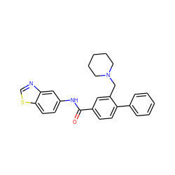 O=C(Nc1ccc2scnc2c1)c1ccc(-c2ccccc2)c(CN2CCCCC2)c1 ZINC000201766276