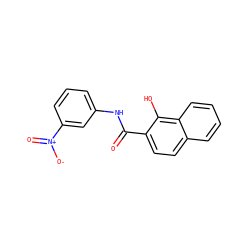 O=C(Nc1cccc([N+](=O)[O-])c1)c1ccc2ccccc2c1O ZINC000000615883