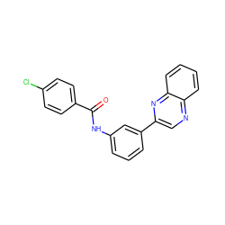 O=C(Nc1cccc(-c2cnc3ccccc3n2)c1)c1ccc(Cl)cc1 ZINC000002880721
