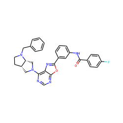 O=C(Nc1cccc(-c2nc3c(N4C[C@@H]5CCN(Cc6ccccc6)[C@@H]5C4)ncnc3o2)c1)c1ccc(F)cc1 ZINC000028086589