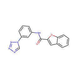 O=C(Nc1cccc(-n2cnnn2)c1)c1cc2ccccc2o1 ZINC000005485432