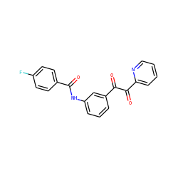 O=C(Nc1cccc(C(=O)C(=O)c2ccccn2)c1)c1ccc(F)cc1 ZINC000066251920