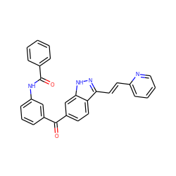 O=C(Nc1cccc(C(=O)c2ccc3c(/C=C/c4ccccn4)n[nH]c3c2)c1)c1ccccc1 ZINC000003927816